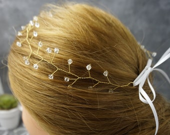 Kristall-Braut-Haarschmuck Haarkranz Hochzeit gold Perlen Kristallen Haarschmuck für Braut/Brautjungfer Glamour Belle's Brides