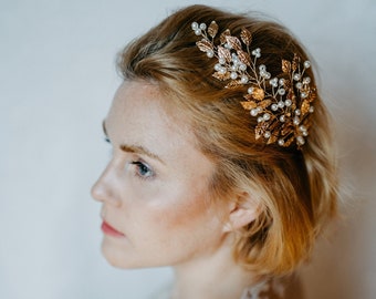 Haarspange Schmetterling Gold Haarschmuck Kopfschmuck Haargesteck Hochzeit 