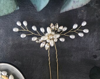 Blume Braut Hochzeit Dekor Perlen Haarnadel Clip Haarschmuck Ornamente