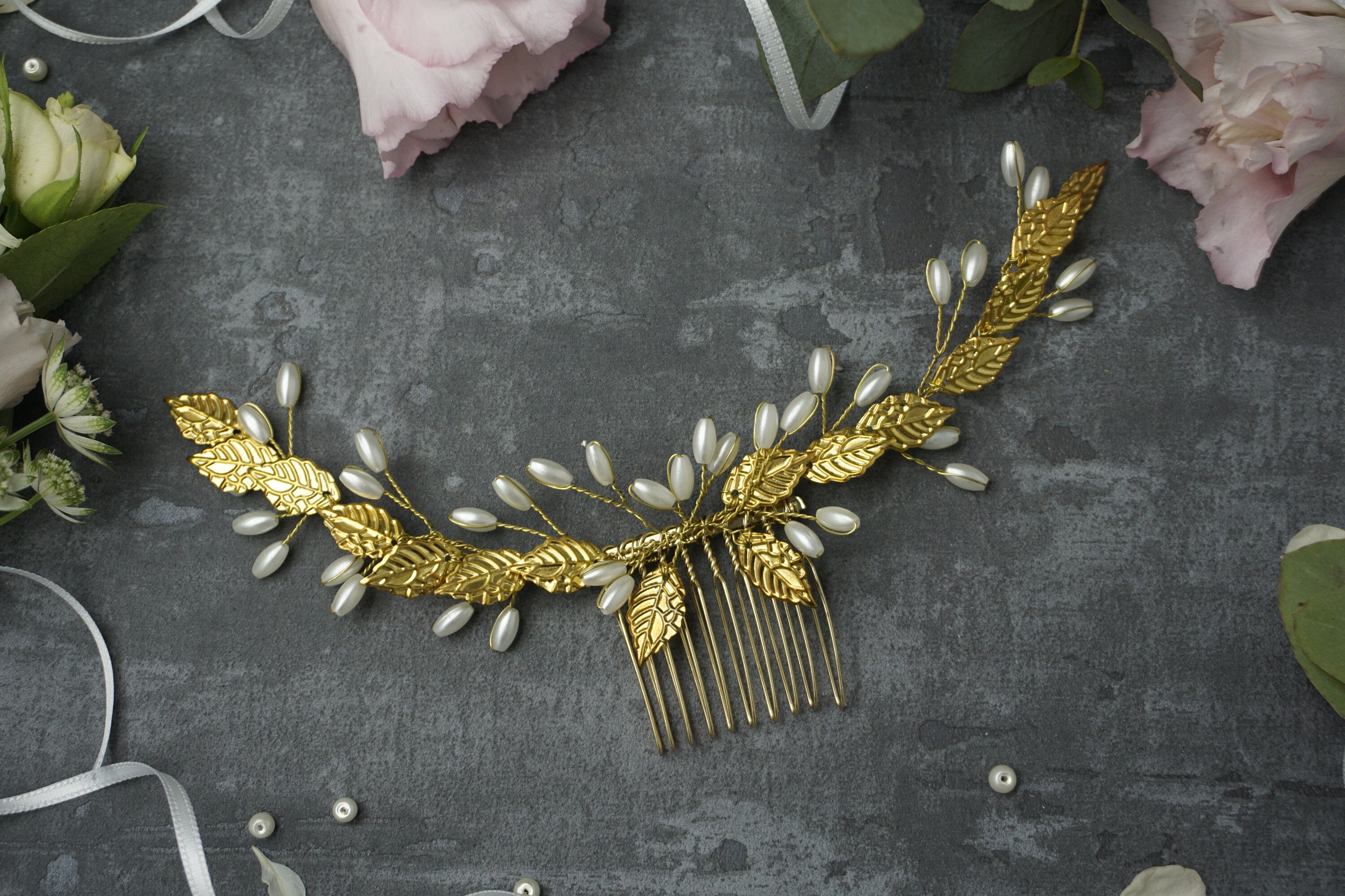 Teyglen Blattperlen-Stirnband – Handgefertigter Haarschmuck Für Hochzeit & Feiern
