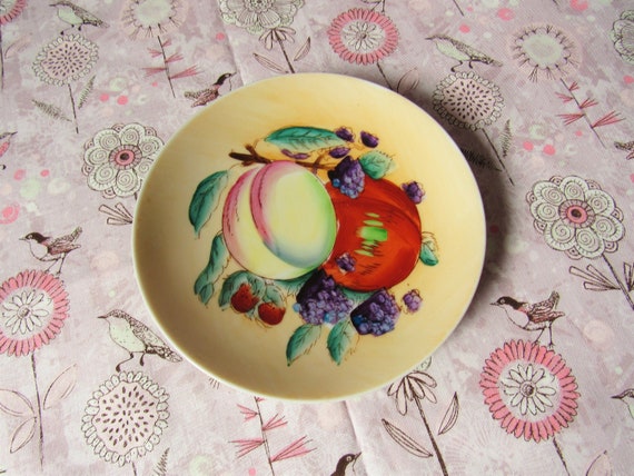 Vintage Hand Painted Decorative Hanging Plate Fruit Design Etsy