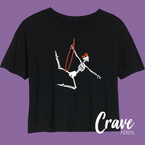 Halloween Skeleton Aerial Hoop Tee, Cropped Tee, or Tank