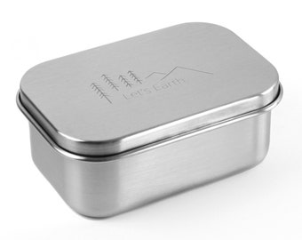 Lunch box stainless steel - small - 240 ml (0.24 liters) - lunch box made of stainless steel - perfect for children - perfect for snacks - stainless steel snack box