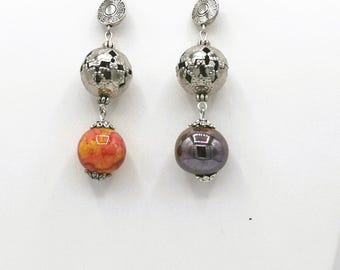 Pendientes asimétricos de plata
