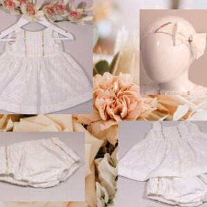 Festliches Baby-Mädchen-Outfit: Englische Stickerei und Liberty-Print Bild 2