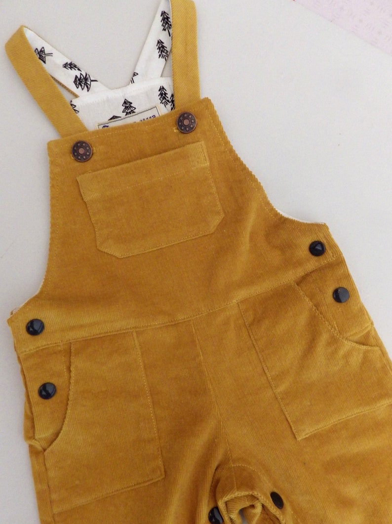 Toddler Solid Color Pocket Corduroy Overalls