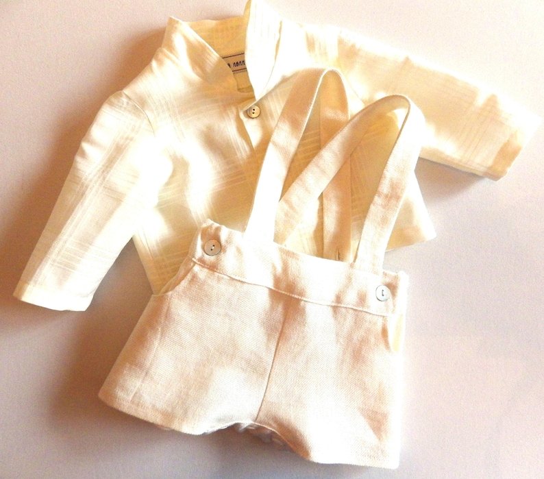 Baby boy's linen ceremony set. image 1