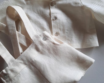 Baby boy linen ceremony set.