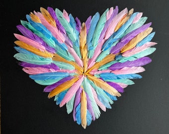 Feather Heart (Various Colors) 16”X20"