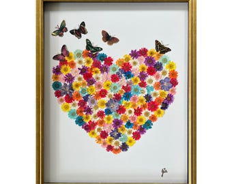 Kid at heART ~ Handmade Pressed Flower Art ~ 16”x20&quot; or 18”x24&quot;