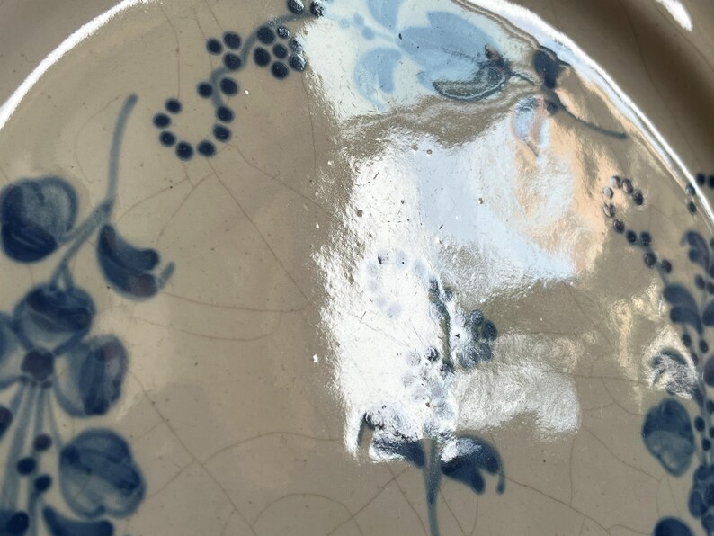Antique French 18th Century Plate, White-Glazed Brindille Hand Paint Decoration image 13