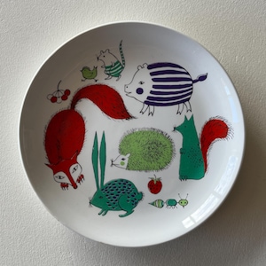 Finland Vintage ARABIA Gunvor Olin Gronqvist Noah&#39;s Ark Series Flat Plate