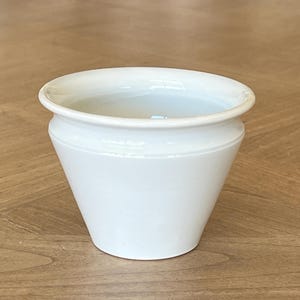 Frankreich Antik Creil et Montereau Weißer Marmeladentopf Höhe 7,8 cm Französischer Jahrgang