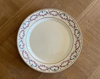 Italian Antique Napoli Naples Kiln Small Flower Garland Hand Painting Plate Vintage Italy