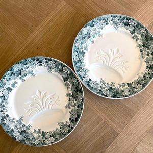 Set of 2 plates France Antique Sarreguemines Digoin &quot;Recamier&quot; Asparagus Plate French Vintage #1 #2