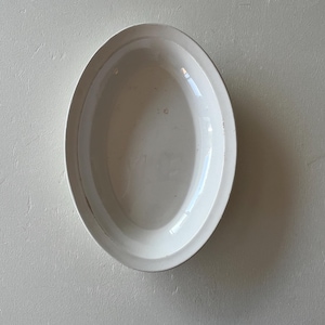 France Antique 19th Century Southern France Varages White Faience Oval Plate French VIntage