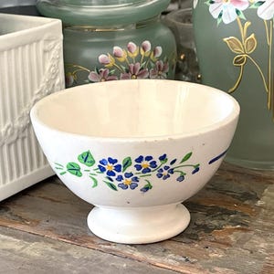 France Antique Small Bowl Forget-Me-Not Stencil Cafe au lait Bowl 11cm Diameter French Vintage