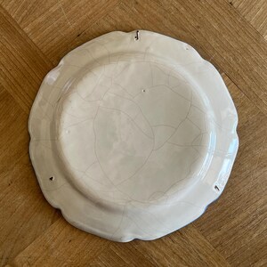 Antique French 18th Century Plate, White-Glazed Brindille Hand Paint Decoration image 17