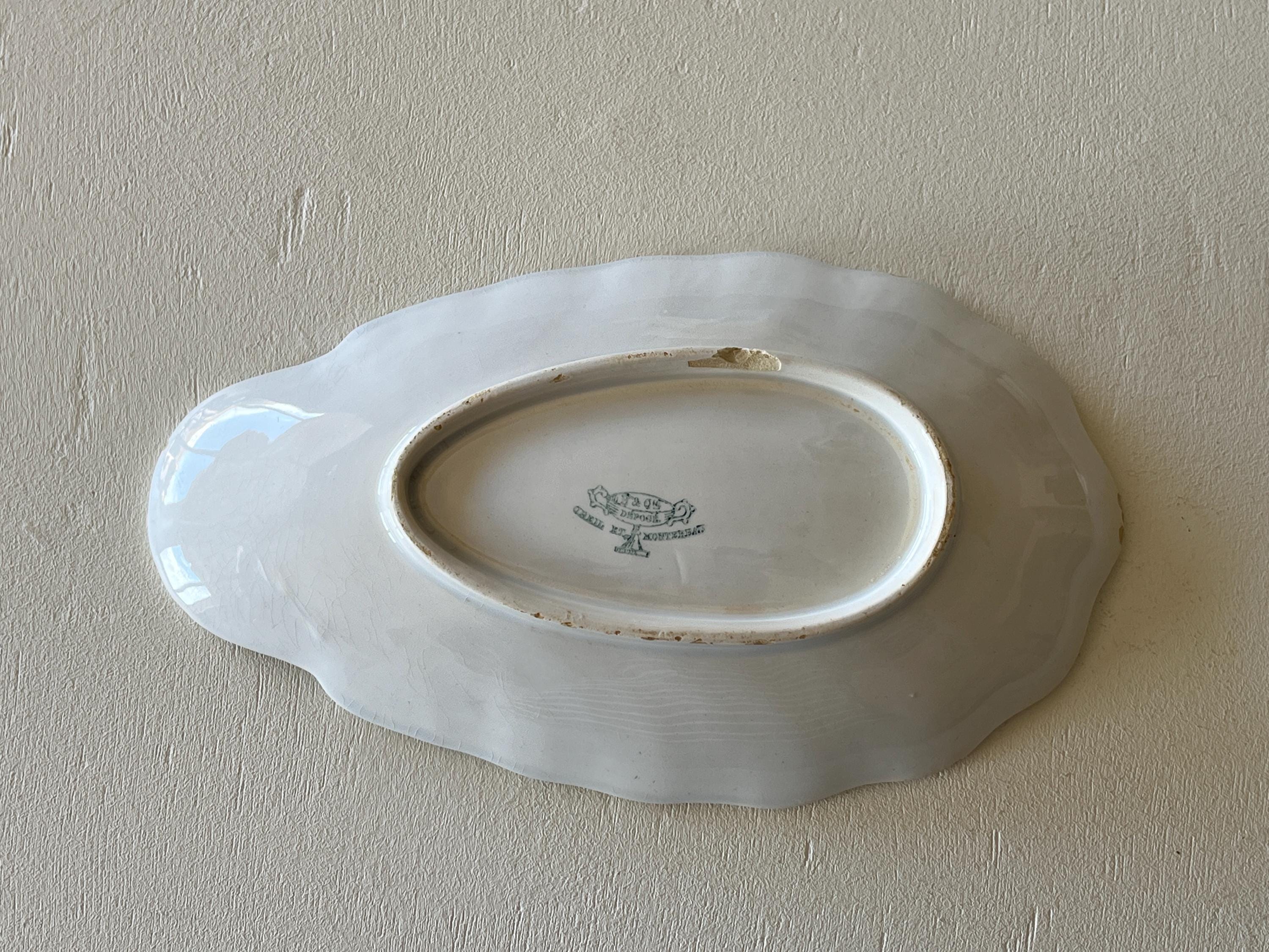 France Antique Creil Et Montereau White Ravier Shell Relief