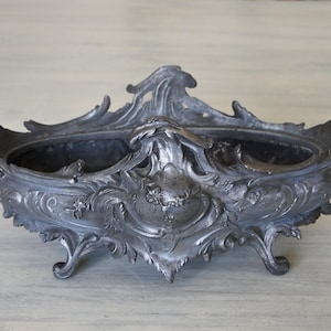 France Antique little Pewter Planter Rococo Style Jardiniere French Vintage French Vintage
