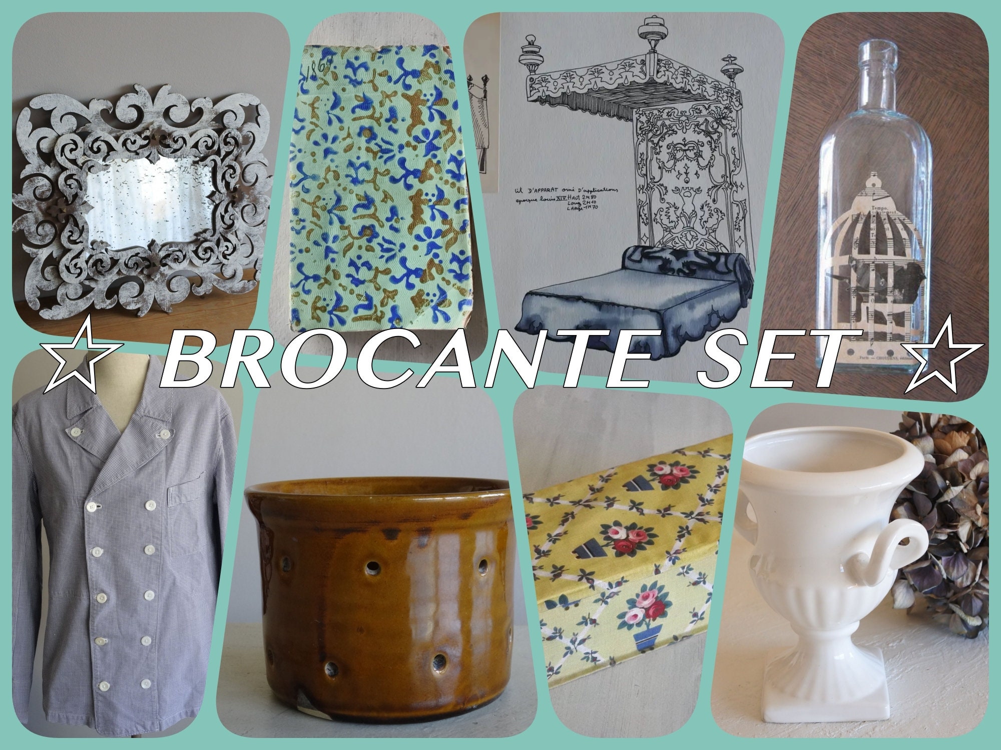 Brocante Set Français Vintage Plus de 10 Articles No4