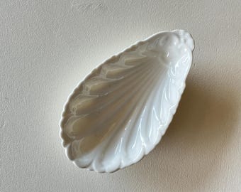 France Antique Ravier White Porcelain Shell Shape French Vintage