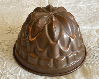Francia Antiguo molde de cobre Molde de pastel diámetro 19 cm Francés Vintage Moule a gâteaux