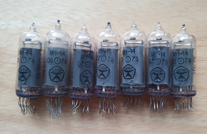 Lot of 8 x IN14 Nixie tubes. Used. Tested. Same production year. image 2