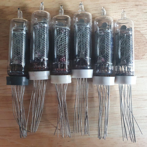 Lot of 6 IN-16 Nixie tubes. NOS. Tested.  For Nixie clock