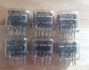 Lot of 6 x IN-12, in-12  Nixie tubes. NOS. Tested. For Nixie clock.