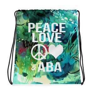 Borsa Con coulisse Peace Love e ABA X Paintsplash