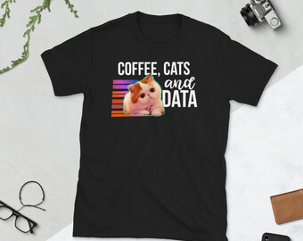 Coffee, Cats and Data - ABA Behavior Analysis Short-Sleeve Unisex T-Shirt