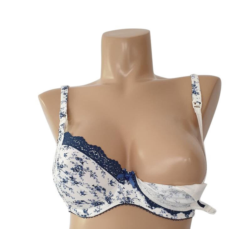 Camila Nursing Bra Bluish Floral Pattern Extra Support Etsy