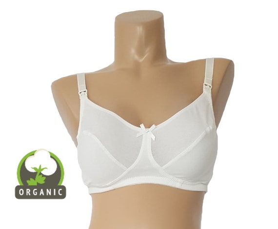 100% Organic Cotton Nursing Bra Soft and Comfortable Support, Easy