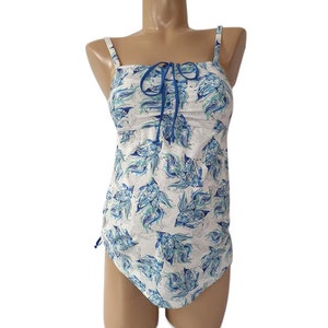 Mesh Sleeve Bandeau Maternity Tankini Top - Island Splash