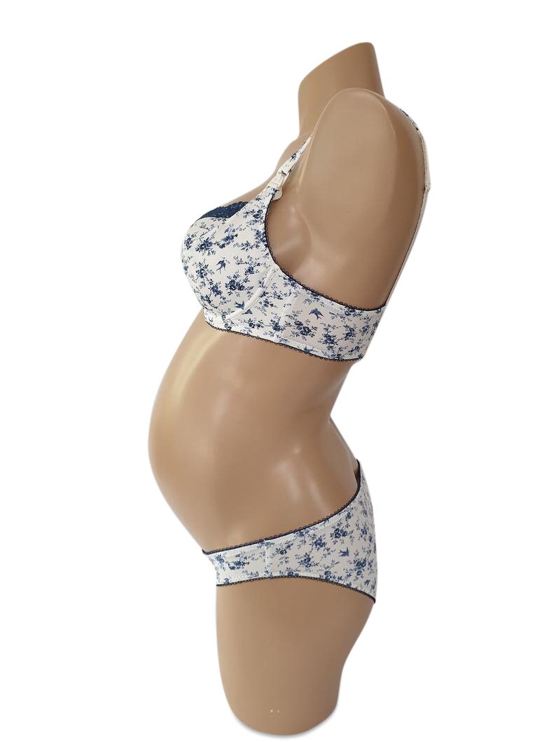 Camila Nursing Bra Bluish Floral Pattern Extra Support Etsy