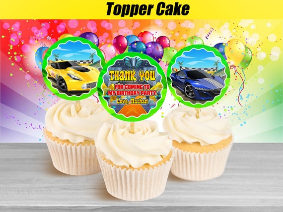 Hot Wheels Cupcake Toppers Hot Wheels Birthday Cupcake Etsy