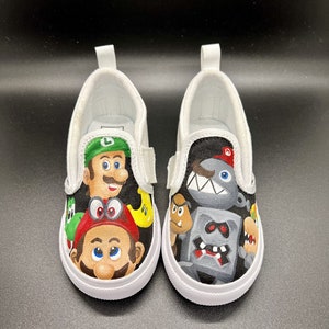 Hand painted Super Mario Toddler Shoes