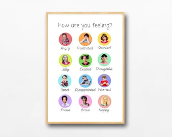 Emotions Poster | Real Photos of Children's Feelings | Colourful SEN ASD Poster