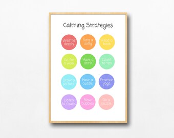 Calming Strategies Poster | Emotional Regulation, SEN, ADHD, Autism Poster  | Instant Download