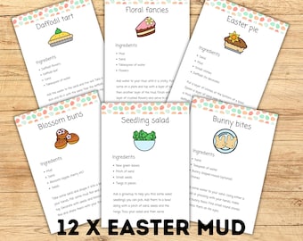 Easter Mud Kitchen Recipes: Spring Garden Activity (Instant Download)