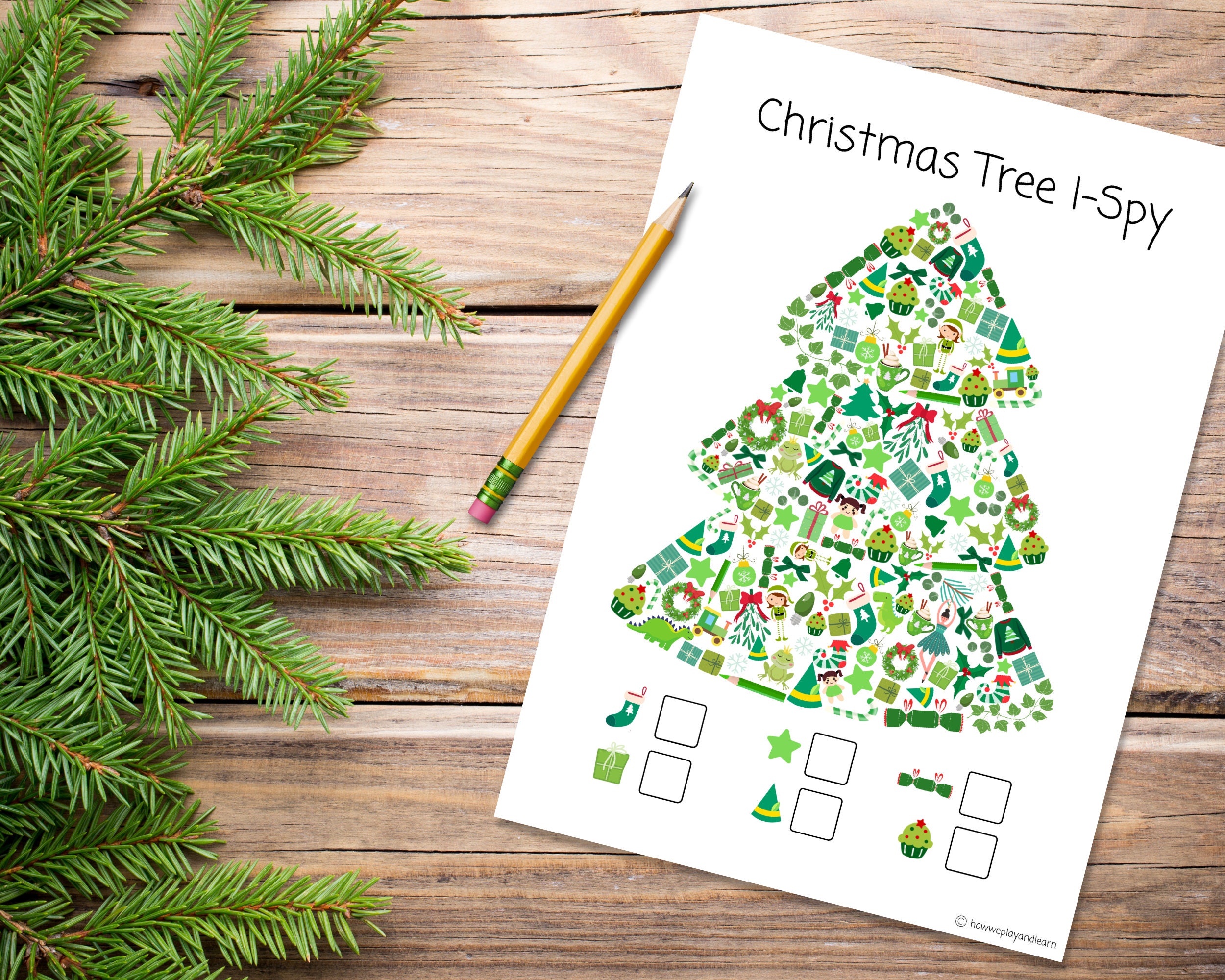 Christmas Tree I-spy | Printable Christmas Worksheet | Xmas Eve Box ...