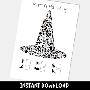 Witch Hat I-Spy Game: Printable Halloween Activity (Instant Download)