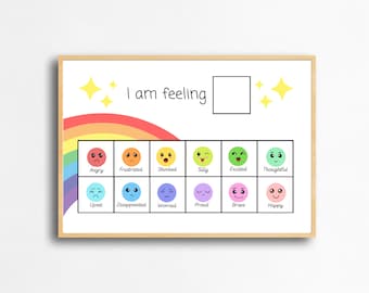 Feelings Tracker Poster: Emoji Emotions Chart for Visual Learners and SEND (Instant Download)