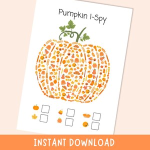 Hoja de trabajo de calabaza "Veo veo" / Imprimible divertido de Halloween para niños