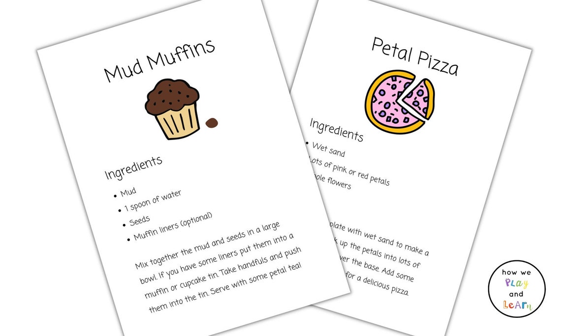 12 x Mud Kitchen Recipe Posters Printable PDF Ideal for | Etsy