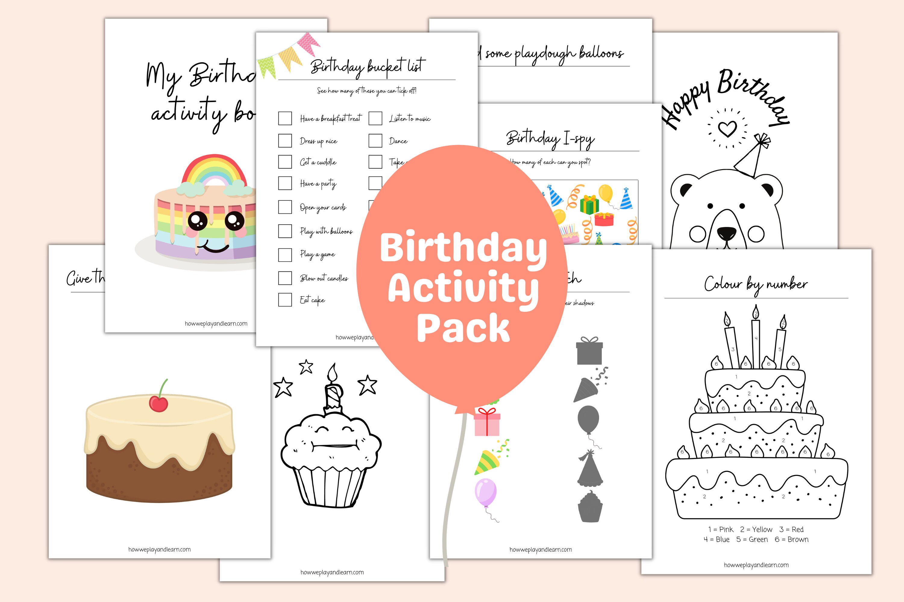 Birthday Activity Book Birthday Party Activities Party Bag Printables ...
