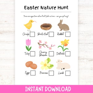 Easter Scavenger Hunt | Printable Easter Hunt | Spring I-Spy Game | Instant Download