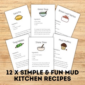 Modderkeukenrecepten | 12 x leuke receptenposters en flashcards voor zintuiglijk spel