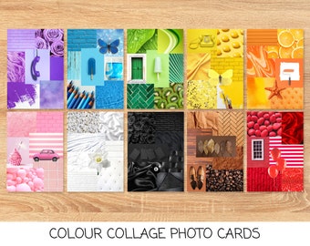 Montessori Colour Collage Cards: Colour Swatch Photo Posters (Instant Download)